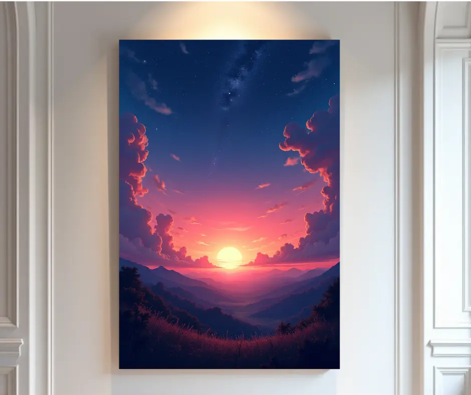 Tableau mural large en PVC - Dimension 100 x 66 cm - Pièce unique - Le son d'ange