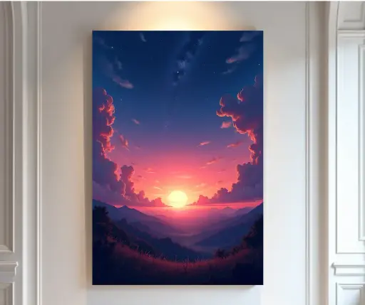 [TPVC00002] Tableau mural large en PVC - Dimension 100 x 66 cm - Pièce unique - Le son d'ange